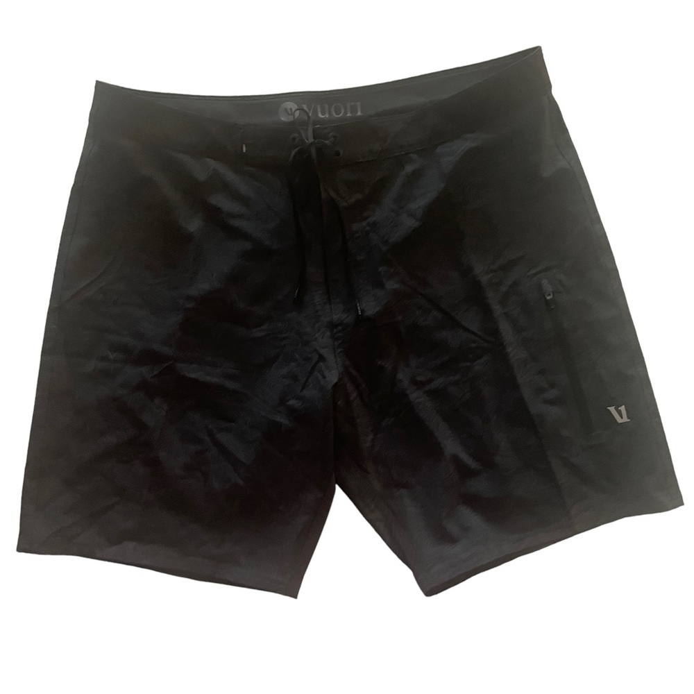 Vuori Infinity Boardshorts Black Vintage Ocean Print Black Gray Size 34 NWOT - Picture 2 of 12